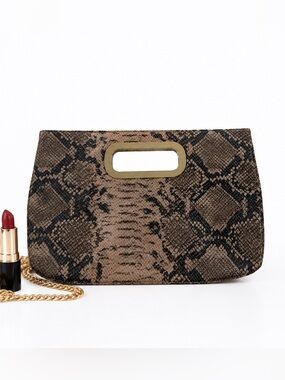 NWT The Limited Snakeskin Print Clutch Handbag